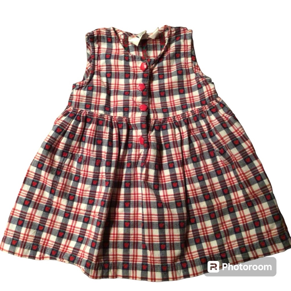 Vintage Radishes and Roses Girls 3T Red White and Blue dress with pockets